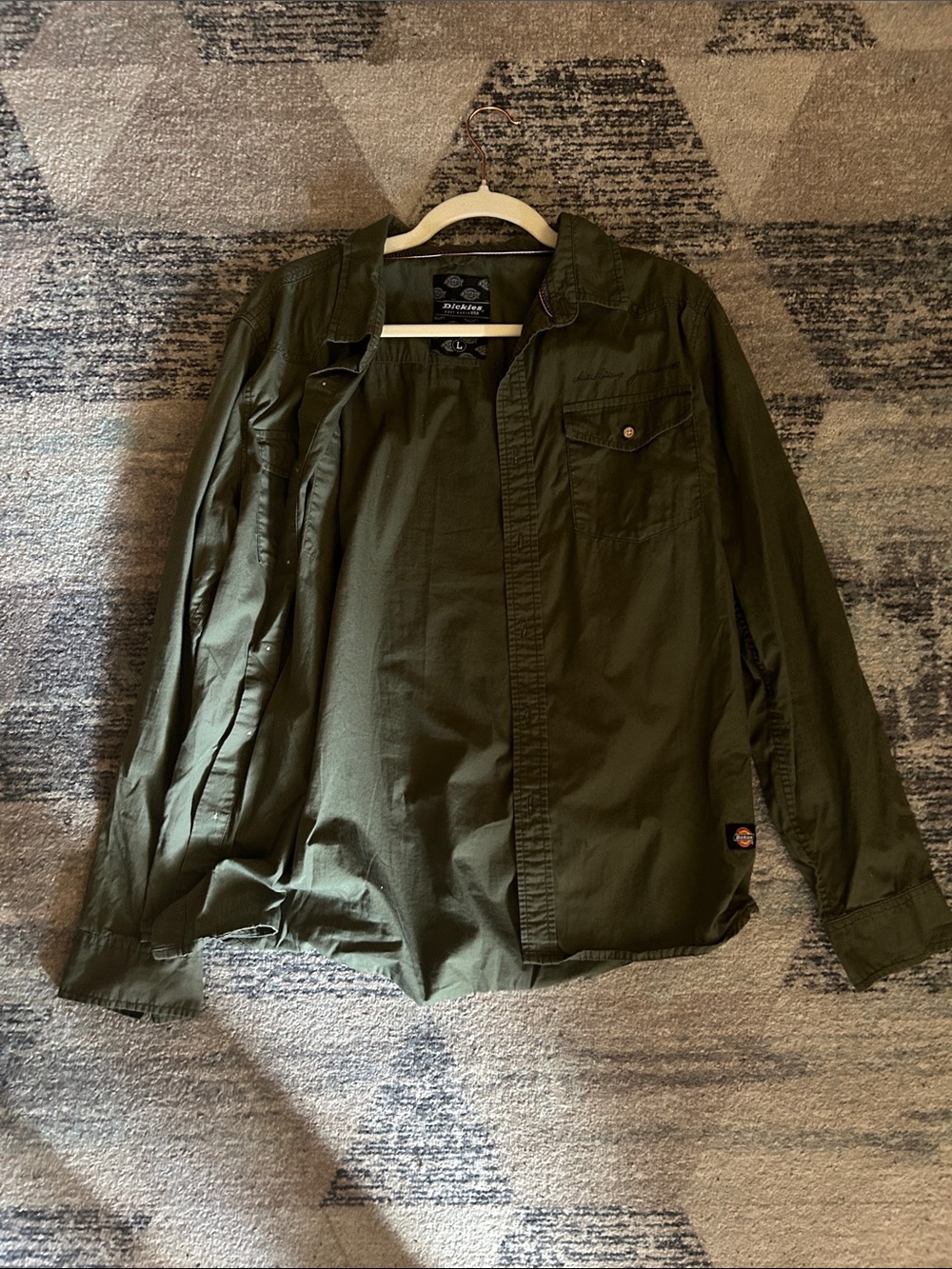 Dickies Olive Green Lightweight Work Shirt Jacket